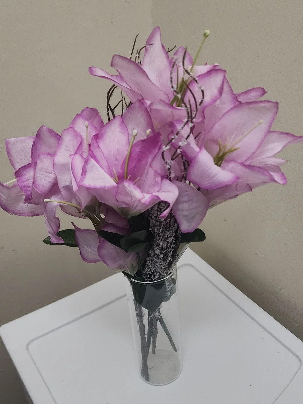 Faux Pink Lily Bouquet - Faux Florals